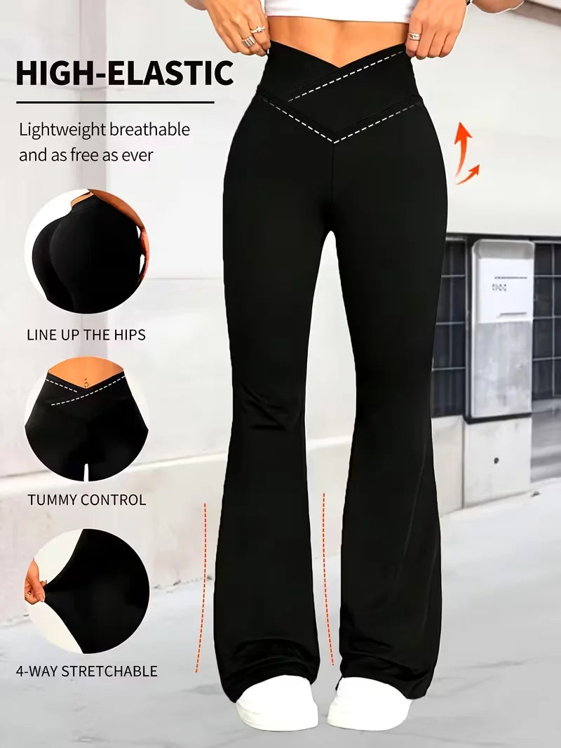 🖤 MB Wear Women's High-Waist Flare Leggings