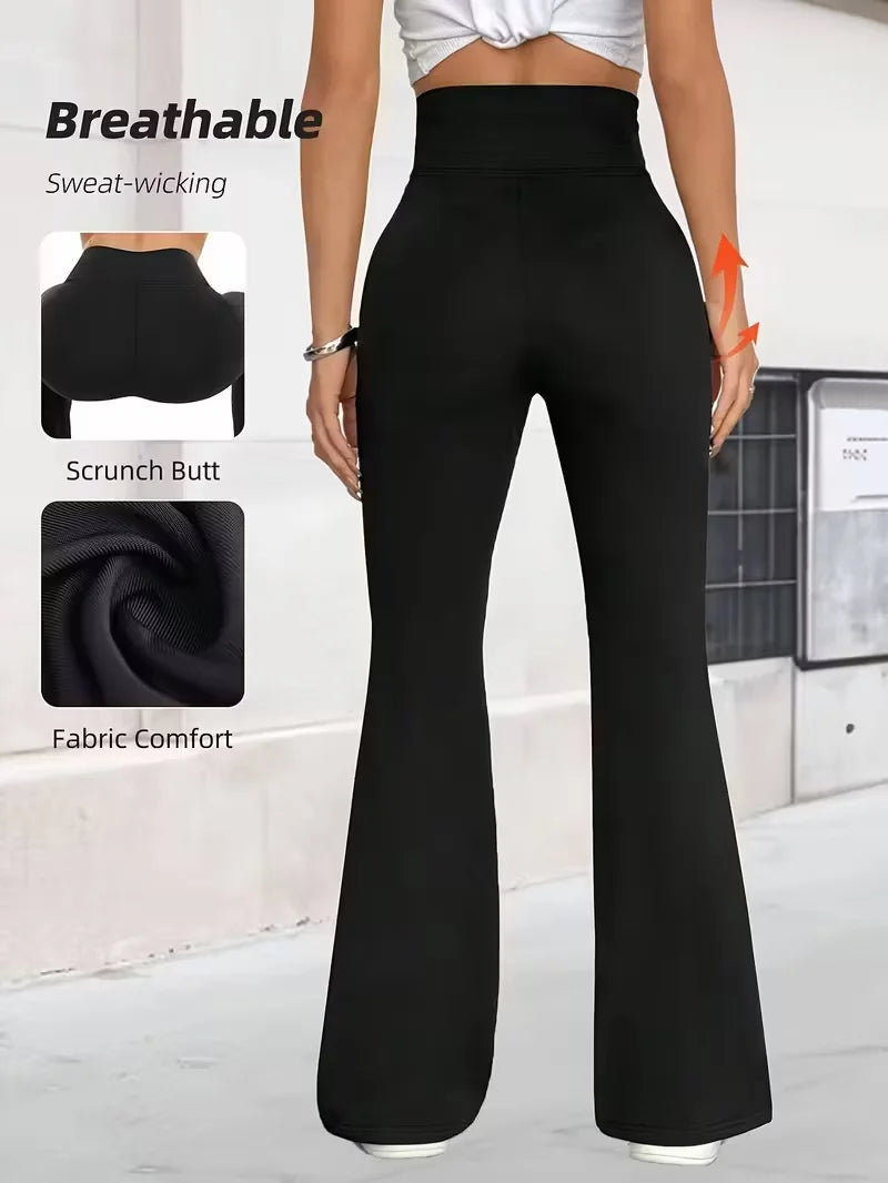 🖤 MB Wear Women's High-Waist Flare Leggings