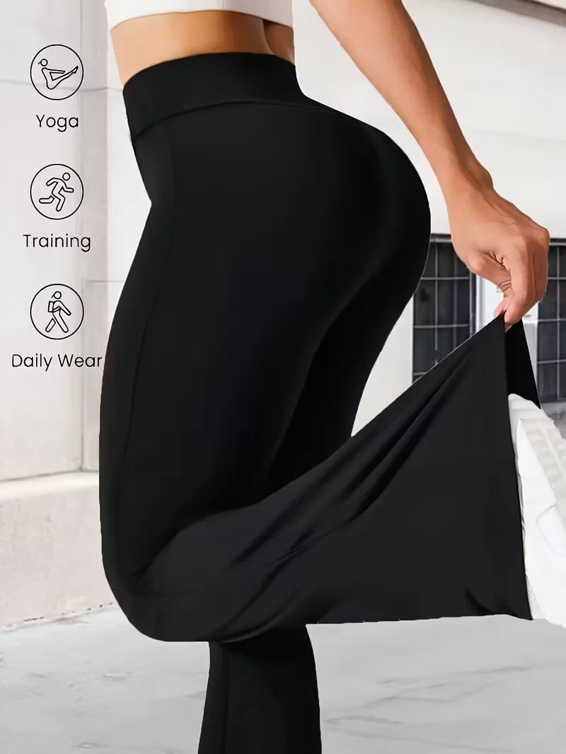 🖤 MB Wear Women's High-Waist Flare Leggings