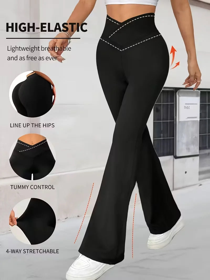 🖤 MB Wear Women's High-Waist Flare Leggings