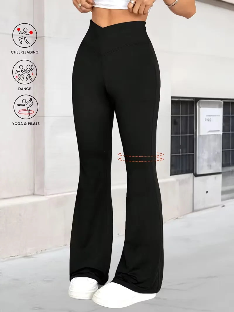 🖤 MB Wear Women's High-Waist Flare Leggings